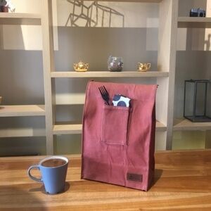 Mens Retro Waxed Canvas Lunch Bag Handmade LARGE